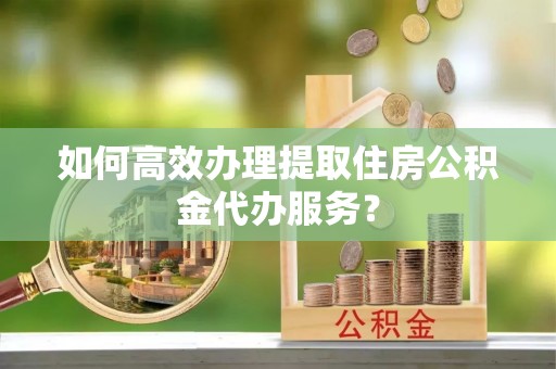 树林如何高效办理提取住房公积金代办服务？