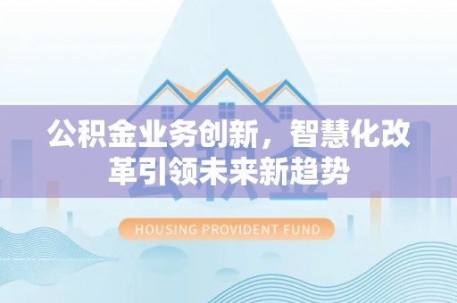 树林公积金业务创新，智慧化改革引领未来新趋势