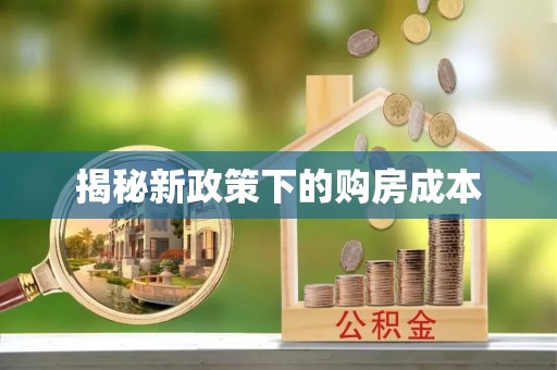 树林揭秘新政策下的购房成本