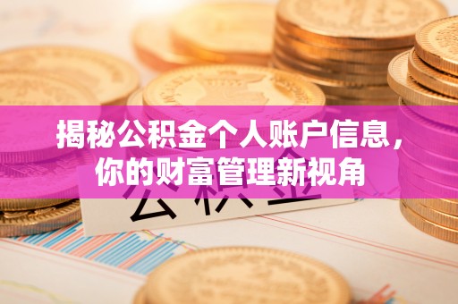 树林揭秘公积金个人账户信息，你的财富管理新视角