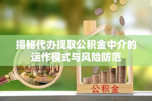 树林揭秘代办提取公积金中介的运作模式与风险防范
