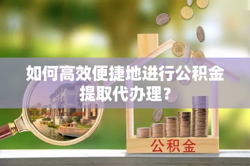 树林如何高效便捷地进行公积金提取代办理？